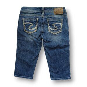 Silver Jeans November Capri Jeans Shorts Lowrise Dark Wash Juniors Size 27